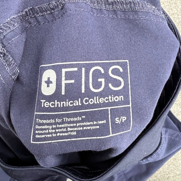Figs Scrub Pants Womens Small Petite Blue High Waisted 2.0 Yoga Waistband - Picture 8 of 13